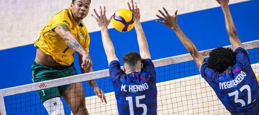 Brasil bate bicampeã olímpica França na Liga das Nações de vôlei