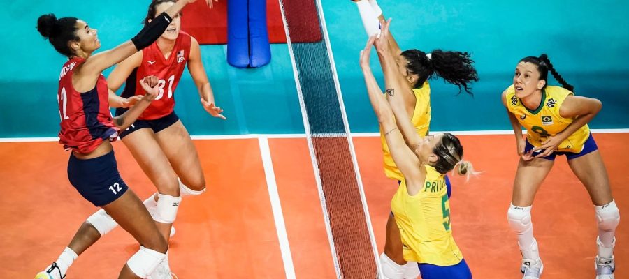 Brasil é superado pelos Estados Unidos por 3 a 0 no vôlei feminino