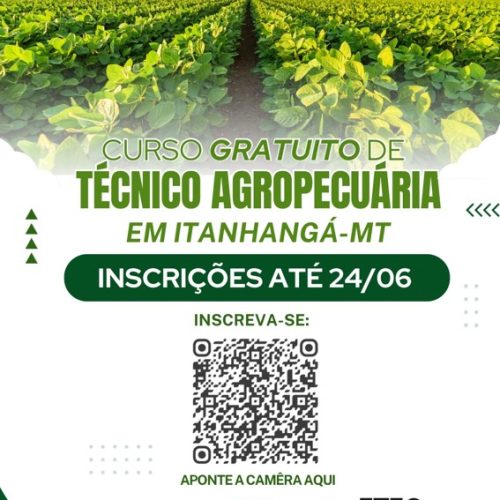 Itanhangá-MT: Prefeitura abre inscrições para Curso Técnico em Agropecuária com 40 vagas