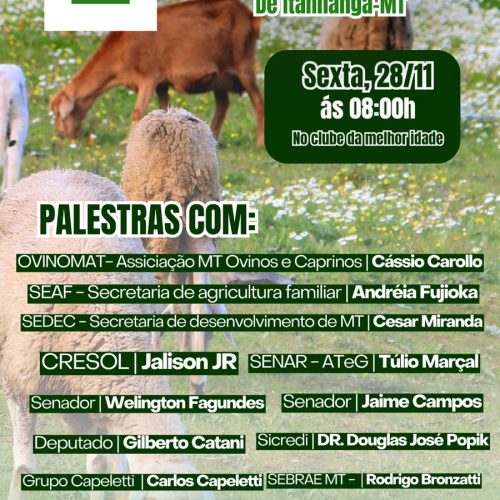 Itanhangá-MT:  Itanhangá promove 1º Encontro de Ovinocultura com foco em desenvolvimento rural