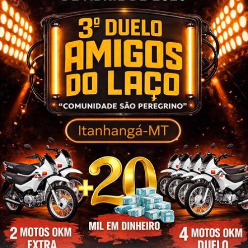 Itanhangá-MT: 3º Duelo “Amigos do Laço” começa em Itanhangá com mais de R$ 20 mil e motos como premiação