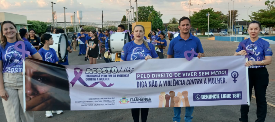 Marcha Agosto Lilás reúne comunidade em Itanhangá no combate à violência contra a mulher