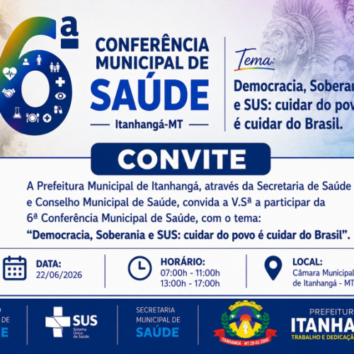 Prefeitura de Itanhangá convida população para a 6ª Conferência Municipal de Saúde