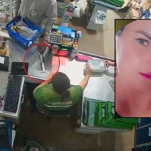 Câmera flagra criminoso comprando faca usada para matar amante grávida; assista