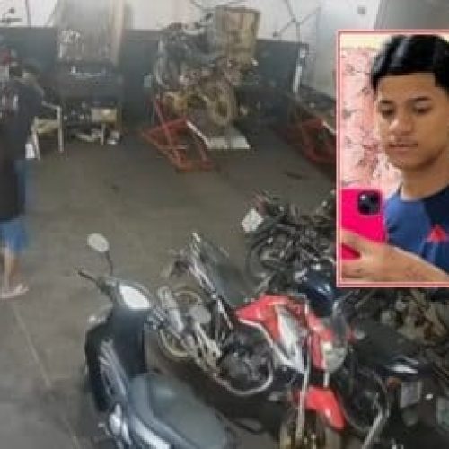Câmera flagra execução de adolescente de 14 anos dentro de oficina em MT