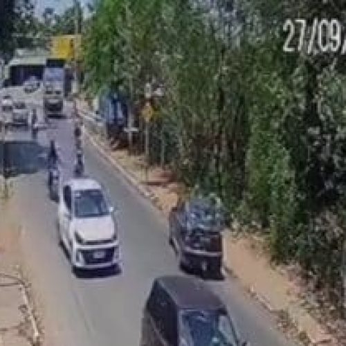 Câmera registra queda de veículo em córrego após motorista perder direção
