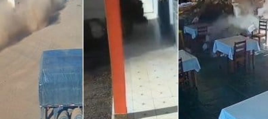 Caminhão desgovernado destrói restaurante às margens da BR-174 em MT; veja vídeo