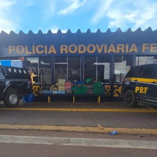 Casal com criança de 2 anos e comparsa são presos com 485 kg de maconha na rodovia BR-163