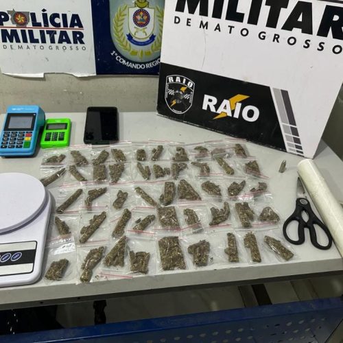 Casal é preso ao ser flagrado vendendo maconha em bairro de Cuiabá