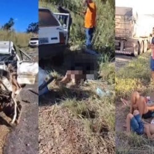 Casal morre e duas crianças ficam feridas em acidente entre carro de passeio e caminhão