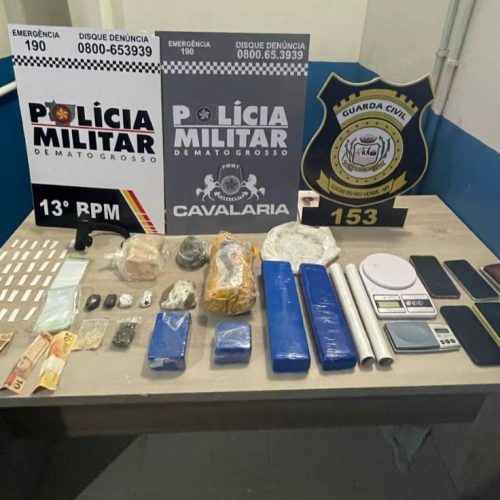 Cavalaria da PM e GM de Lucas do Rio Verde prendem 8 pessoas por tráfico de drogas
