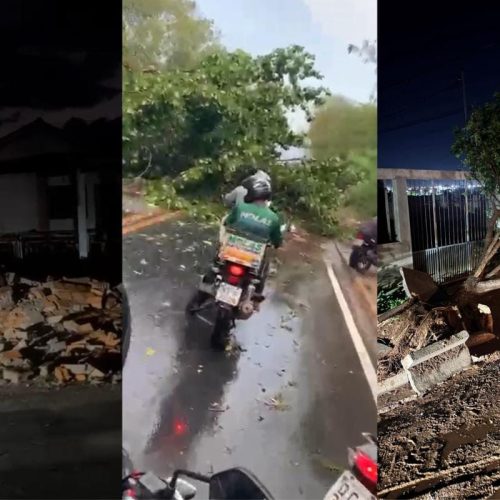 Chuva rápida com vendaval causou estragos em 7 bairros e destelhou escola e 100 casas