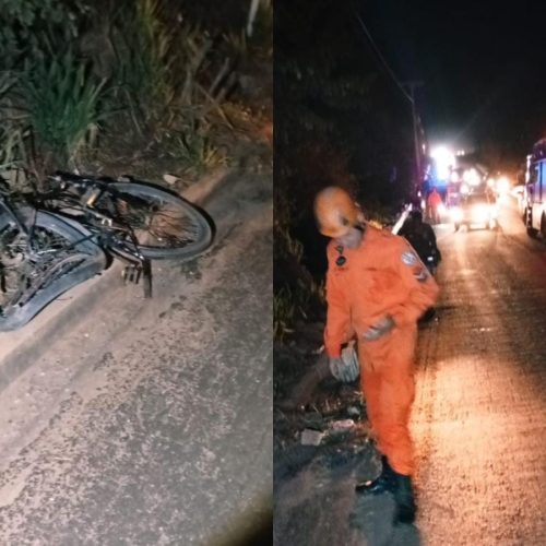 Ciclista de 77 anos morre atropelado por caminhonete e motorista não presta socorro