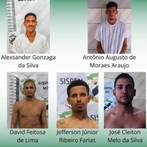 Cinco presos escalam muro e fogem de penitenciária em MT; Forças de Segurança realizam buscas