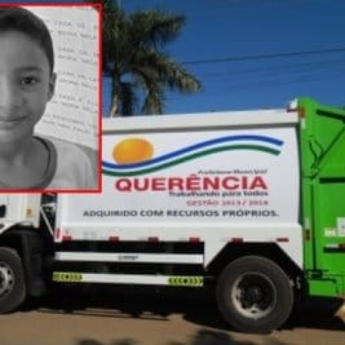 Criança morre atropelada por caminhão de lixo enquanto andava de bicicleta