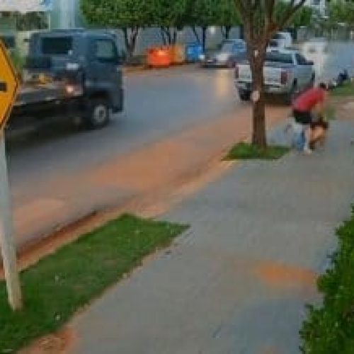Empresário é filmado agredindo mulher em via pública de Mato Grosso; polícia investiga caso