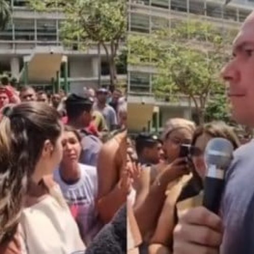“Estão mentindo para vocês”, diz Abilio sobre ministro e deputados a manifestantes na prefeitura