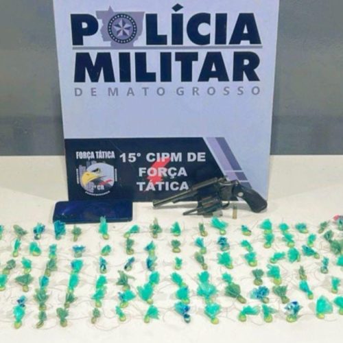 Força Tática apreende adolescente com arma de fogo e 100 porções de pasta base