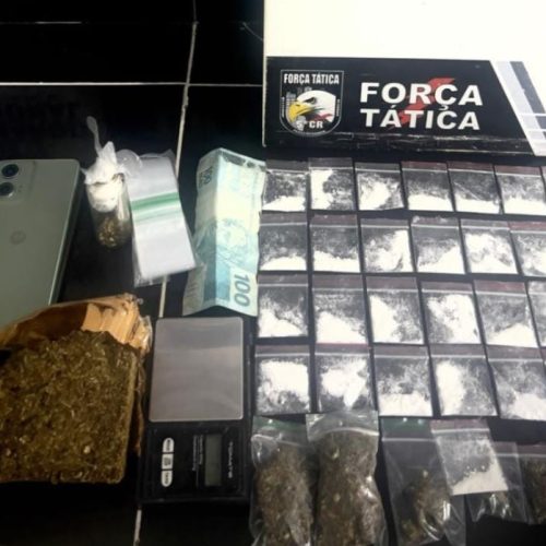 Força Tática prende quadrilha por tráfico de drogas, apreende maconha e pasta base de cocaína