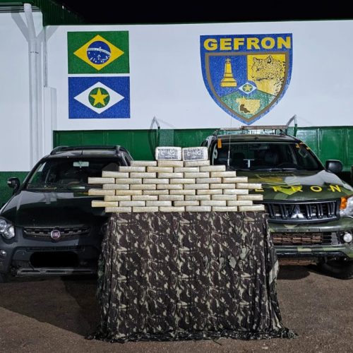 Gefron apreende 50 tabletes de cocaína e causa prejuízo de R$ 900 mil às facções