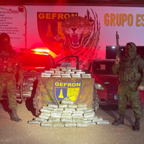 Gefron apreende 68 tabletes de entorpecentes e causa prejuízo de R$ 461 mil as facções criminosas