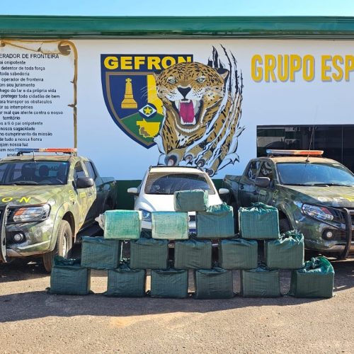 Gefron apreende quase meia tonelada de cocaína avaliada em R$ 9 milhões e prende traficantes
