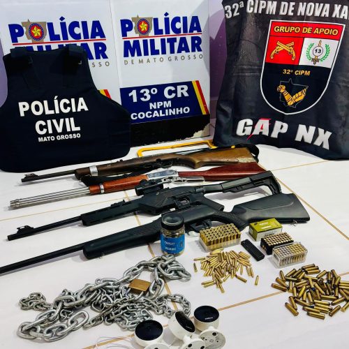 Grileiros são presos com arsenal após se passarem por policiais e invadirem fazenda em MT
