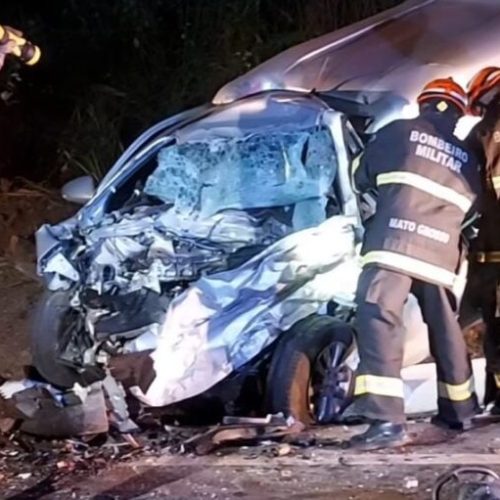 Vítima morre presa às ferragens em acidente com três veículos na MT-358, em Tangará da Serra