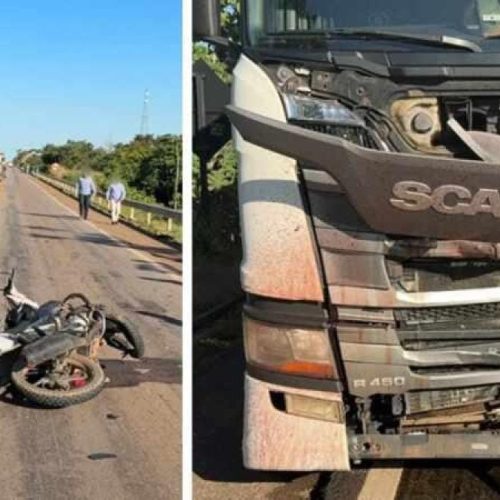 Indígena morre após perder controle de motocicleta e bater de frente com carreta