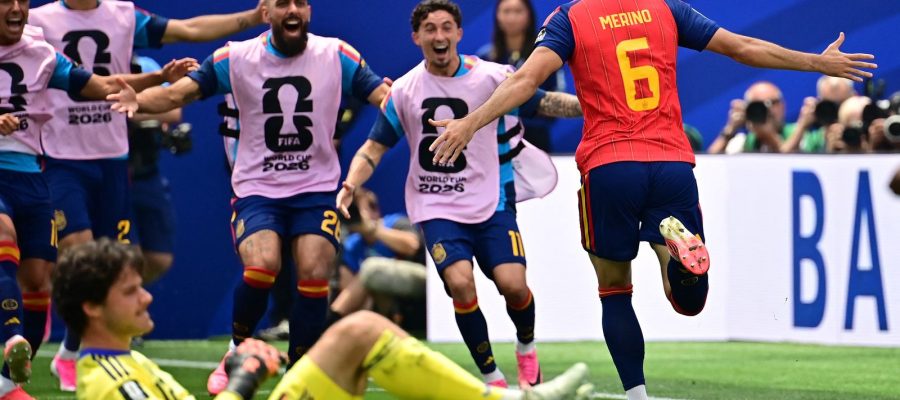 Merino decide outra vez, Espanha vai à semifinal e frustra sonho belga