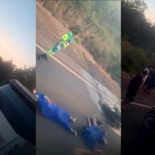 Moto pega fogo após batida com caminhão e dois jovens de 21 e 18 anos morrem em MT