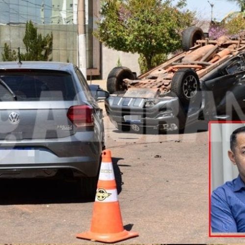 Motorista embriagado foge de oficial de Justiça e acerta caminhonete com secretário