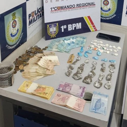 Motorista foge em alta velocidade, mas é abordado e preso pela PM com drogas e dinheiro em Cuiabá