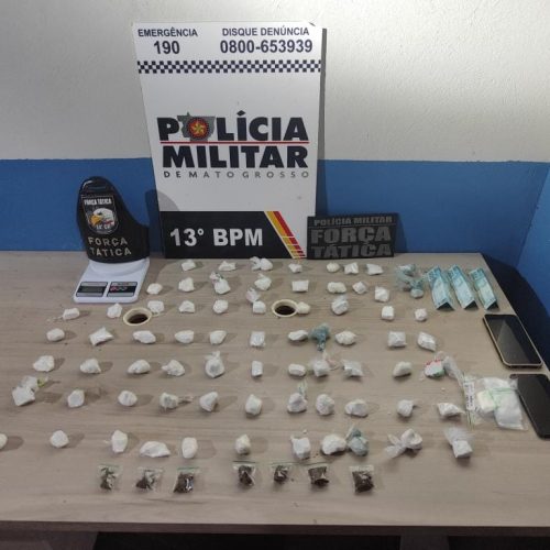 Mulher faccionada é presa com sacola cheia de entorpecentes em MT