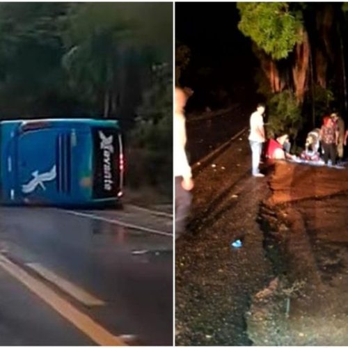 Ônibus que saiu de Mato Grosso capota em Goiás e deixa três pessoas mortas e 35 feridas