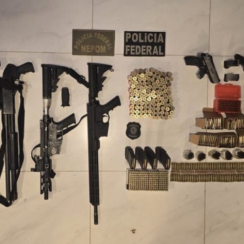 PF faz operação em terra indígena em MT, apreende arsenal e destrói maquinários