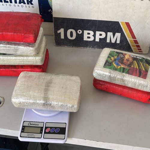 PM apreende sete tabletes de maconha e prende casal por tráfico de drogas em Cuiabá