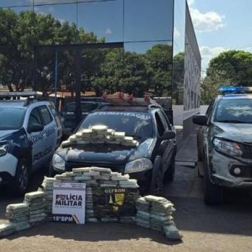 PM e Gefron apreendem 112 tabletes de cocaína e causam prejuízo de R$ 2,2 milhões às facções