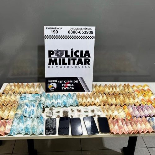 PM prende dois por tráfico, apreende supermaconha e R$ 4,5 mil em dinheiro