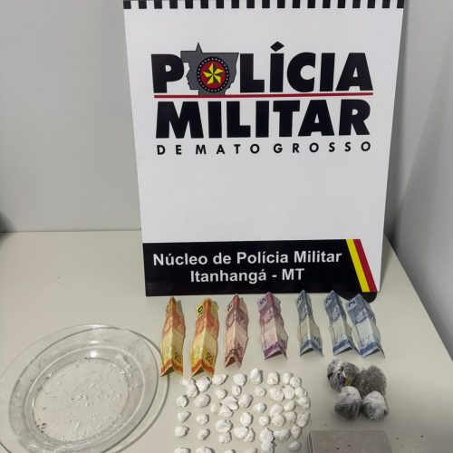 Itanhangá-MT: Policia militar de Itanhangá prende drogas com menor na praça União da Vitória