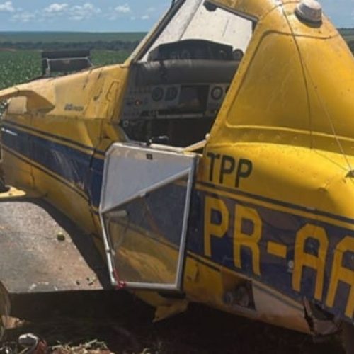 Piloto de 69 anos morre em queda de avião agrícola em propriedade rural nesta quinta-feira