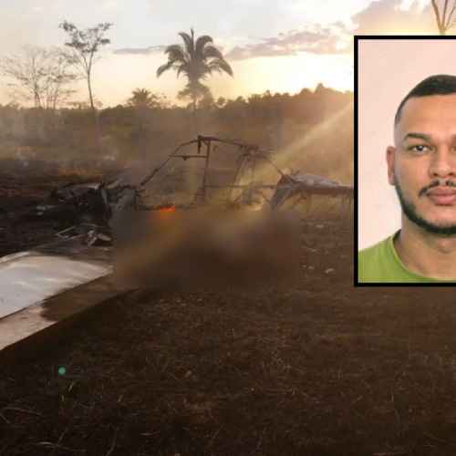 Piloto morre carbonizado após queda de avião experimental em município de MT; veja vídeos