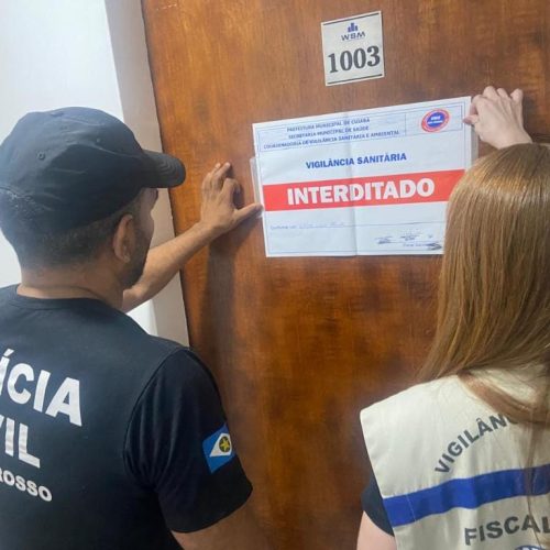 Polícia Civil e Vigilância Sanitária interditam clínica de estética e empresa de ambulância em Cuiabá