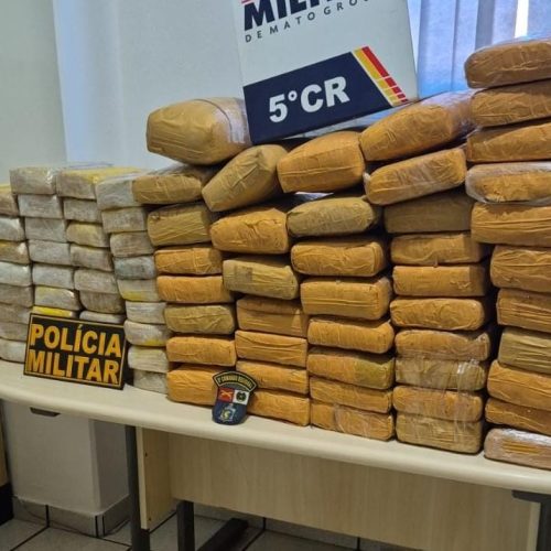 Polícia Militar apreende 103 tabletes de entorpecentes escondidos em veículo