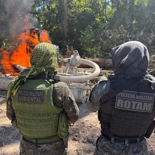 Polícia Militar fecha garimpo irregular em zona rural e destrói equipamentos