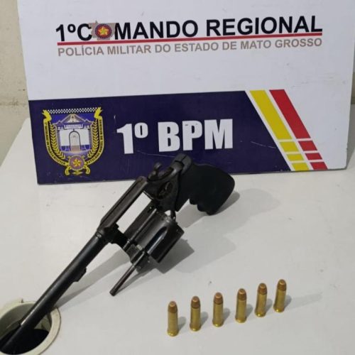 Polícia Militar prende dois homens com revólver e munições em Cuiabá