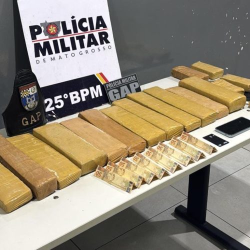 Polícia Militar prende homem com 18 tabletes de maconha em Várzea Grande