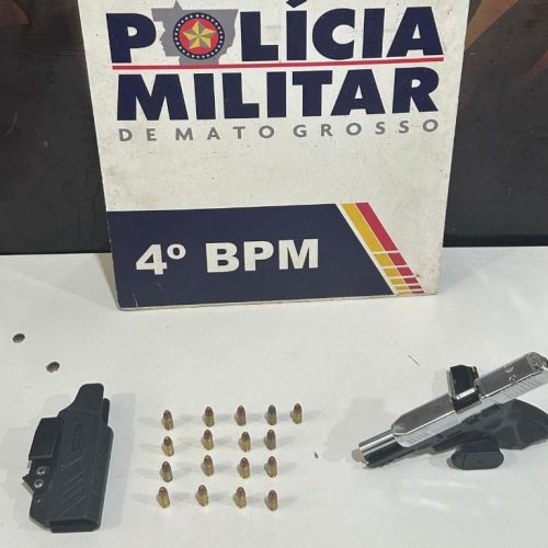 Polícia Militar prende homem com pistola e 17 munições em Várzea Grande
