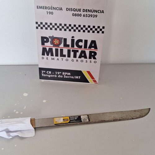 Polícia Militar prende suspeito que tentou matar homem com um facão em Tangará da Serra