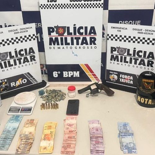 Polícia prende seis faccionados e apreende drogas e arma de fogo em boca de fumo